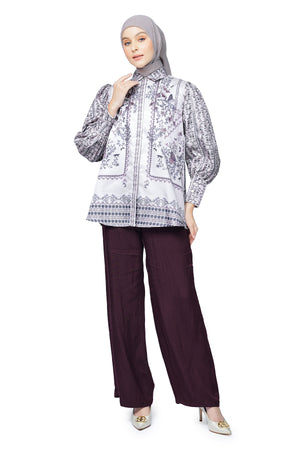 Metamorphosa Puff Sleeve Shirt - Ash Grey