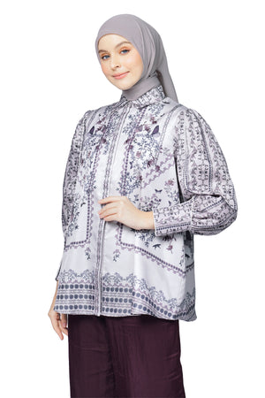 Metamorphosa Puff Sleeve Shirt - Ash Grey