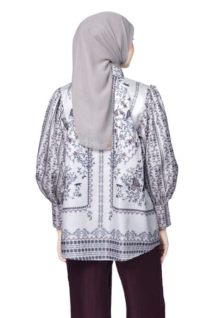 Metamorphosa Puff Sleeve Shirt - Ash Grey