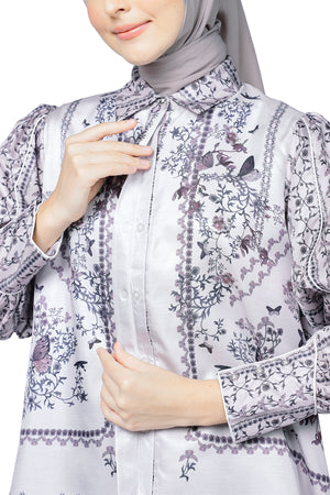 Metamorphosa Puff Sleeve Shirt - Ash Grey