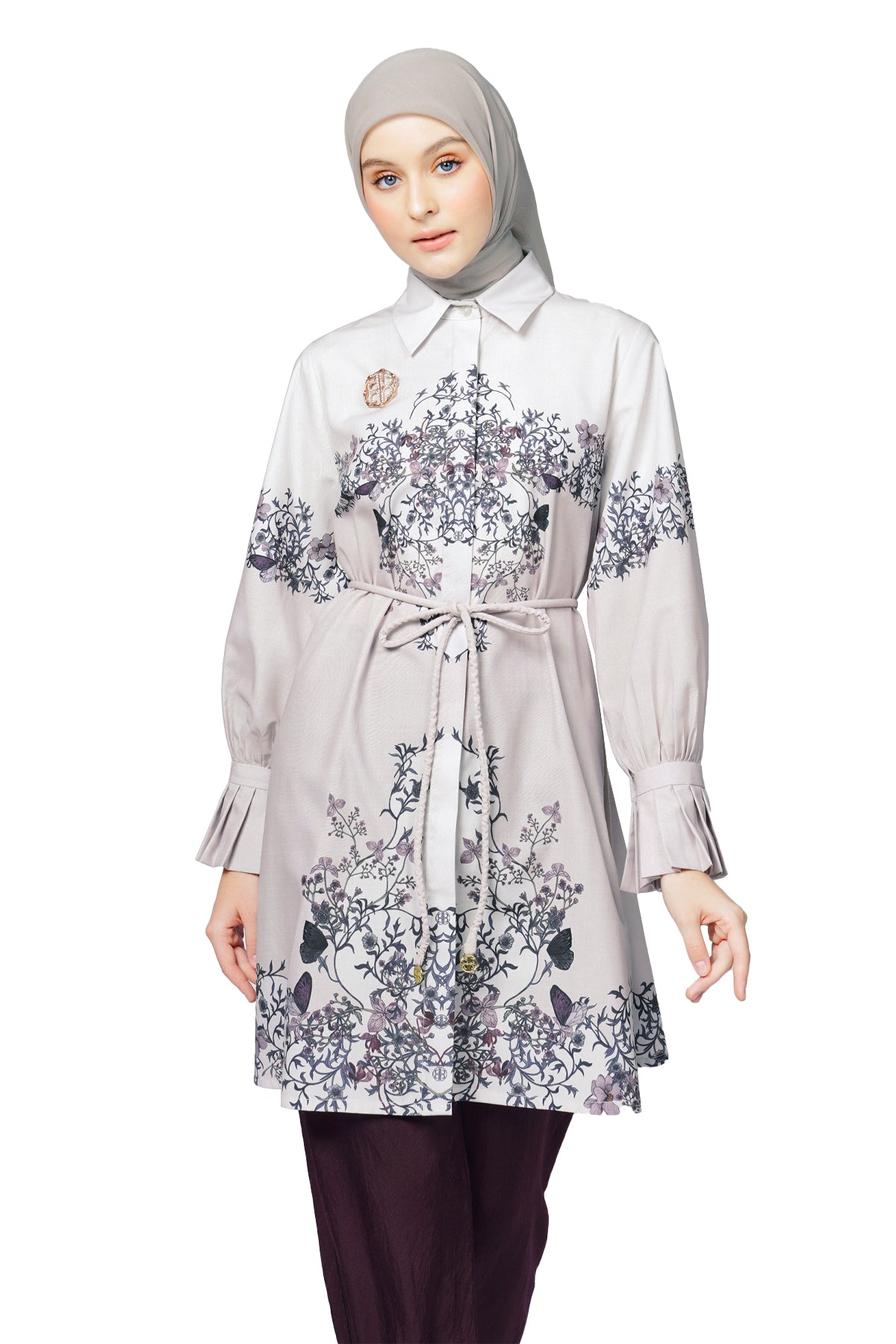 Metamorphosa Shirt Tunic - Ash Grey - Nada Puspita