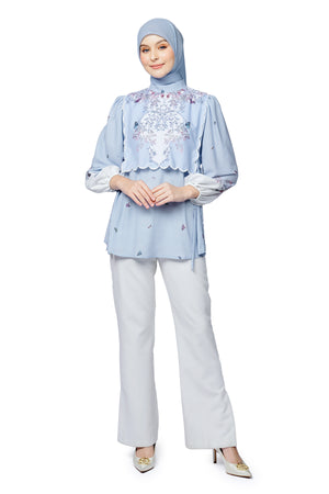 Metamorphosa Details Top - Blue