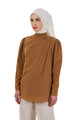Milla Draped Blouse - Brown
