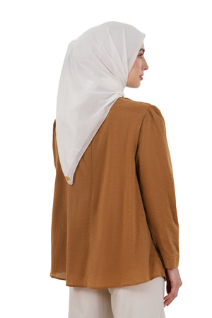 Milla Draped Blouse - Brown
