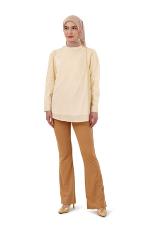 Milla Draped Blouse - Cream