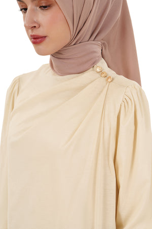Milla Draped Blouse - Cream