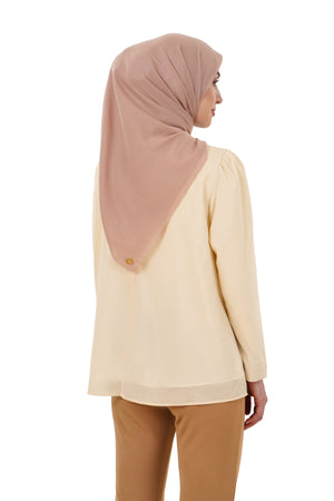 Milla Draped Blouse - Cream