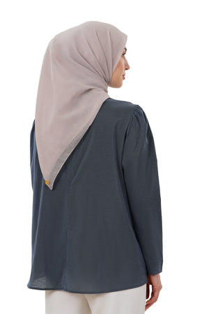 Milla Draped Blouse - Navy