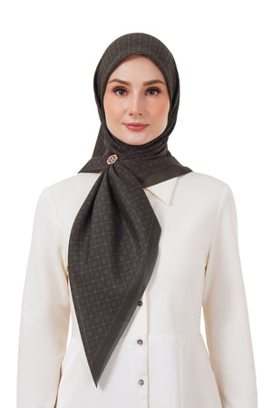 Monogrid Scarf - Coffee