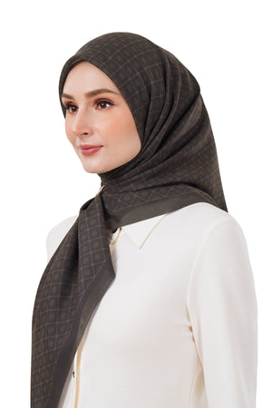 Monogrid Scarf - Coffee