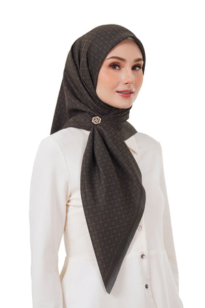 Monogrid Scarf - Coffee