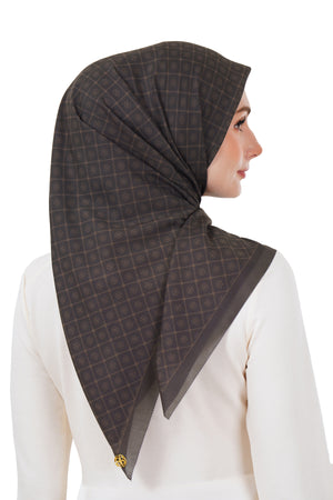 Monogrid Scarf - Coffee