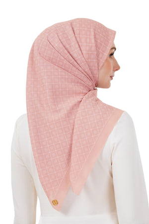 Monogrid Scarf - Coral Pink