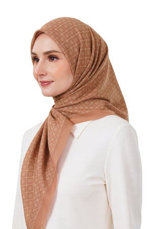 Monogrid Scarf - Burnt Orange