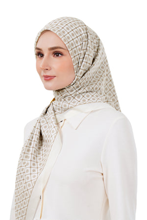 Monogrid Scarf - Pearl