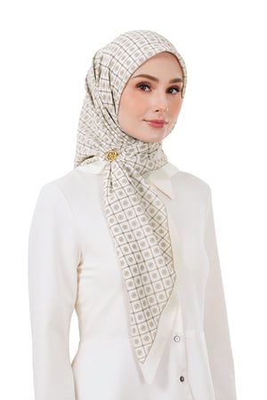 Monogrid Scarf - Pearl