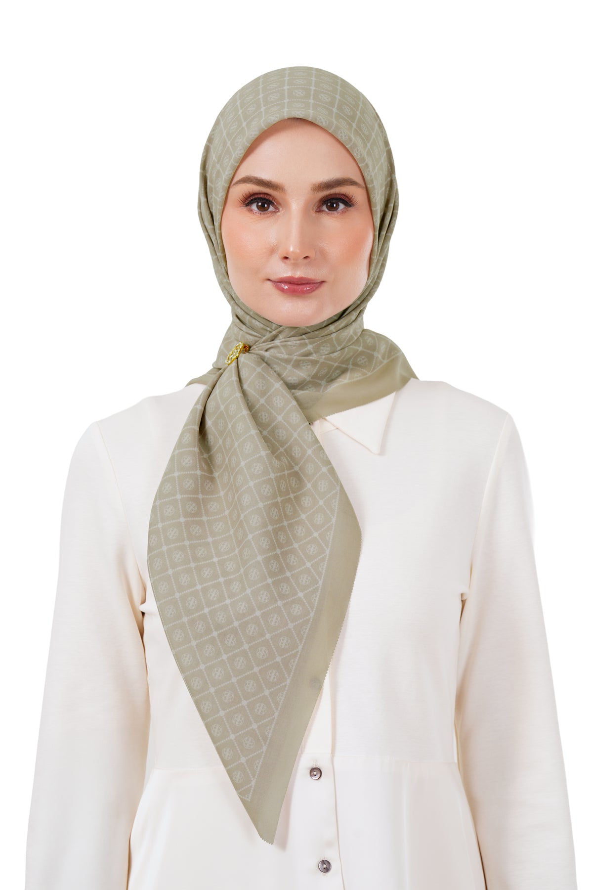 Monogrid Scarf - Warm Sand