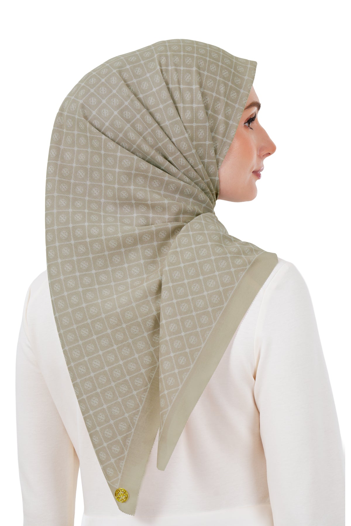 Monogrid Scarf - Warm Sand