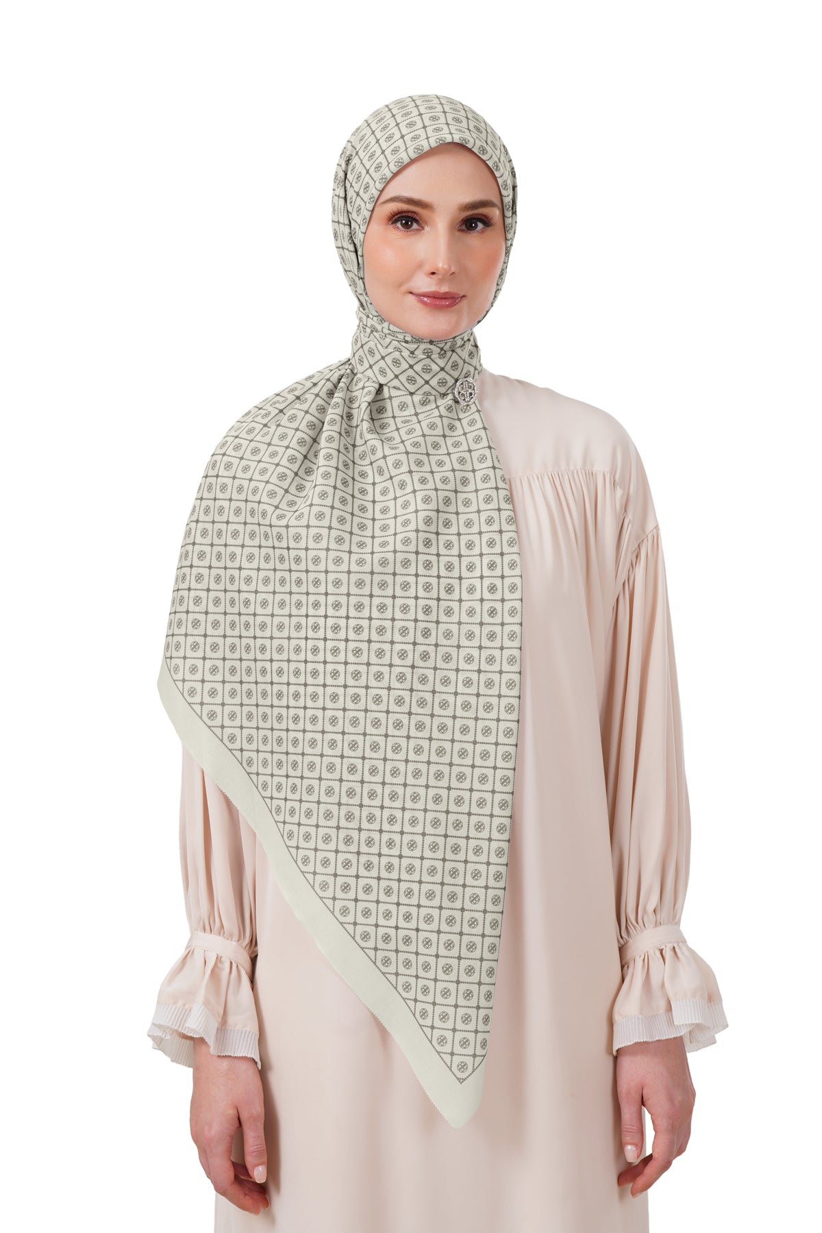 Monogrid Scarf Large - Biscotti