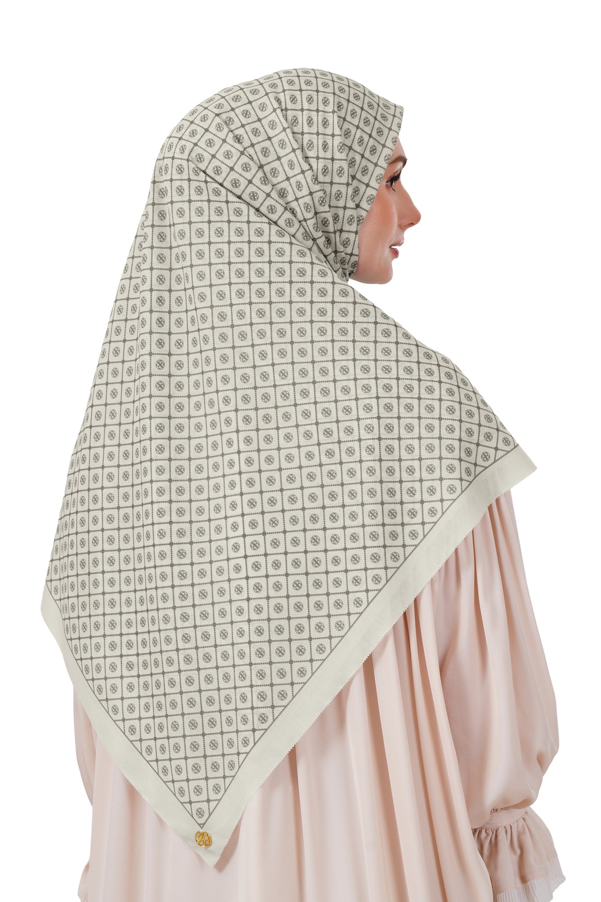 Monogrid Scarf Large - Biscotti