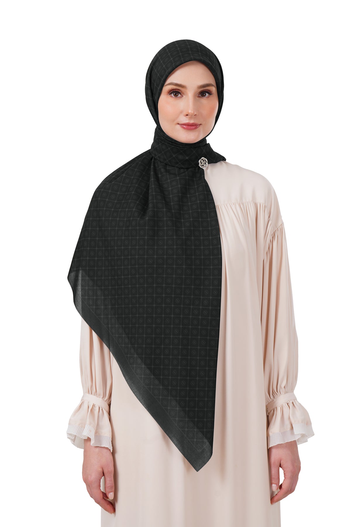 Monogrid Scarf Large - Black