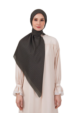 Monogrid Scarf Large - Coffee