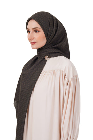 Monogrid Scarf Large - Coffee