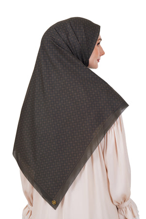 Monogrid Scarf Large - Coffee