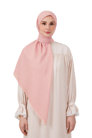 Monogrid Scarf Large - Coral Pink