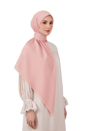 Monogrid Scarf Large - Coral Pink