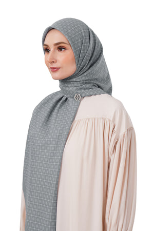 Monogrid Scarf Large - Gray