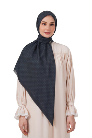 Monogrid Scarf Large - Navy