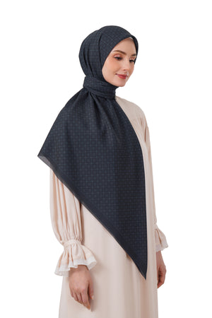 Monogrid Scarf Large - Navy