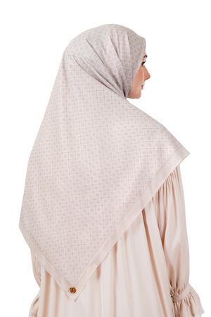 Monogrid Scarf Large - Pearchment
