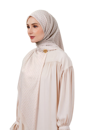 Monogrid Scarf Large - Pearchment