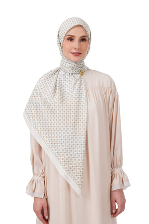 Monogrid Scarf Large - Pearl