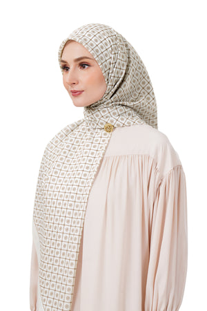 Monogrid Scarf Large - Pearl