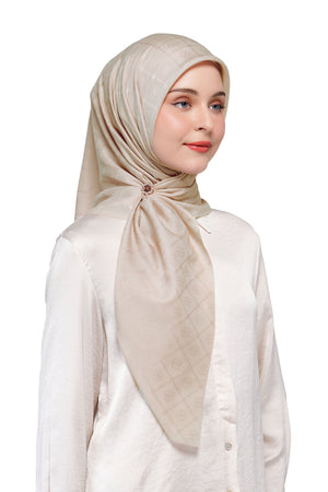 Basic Monogram Scarf - Mushroom
