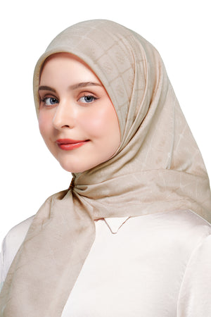 Basic Monogram Scarf - Mushroom