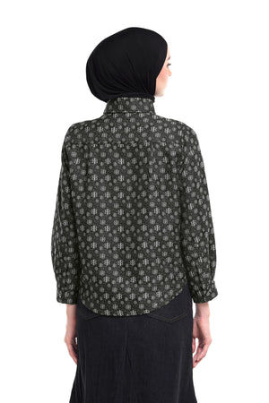 Nada Crop Shirt - Charcoal