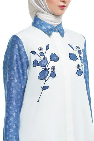 Nada Embroidery Shirt - Denim