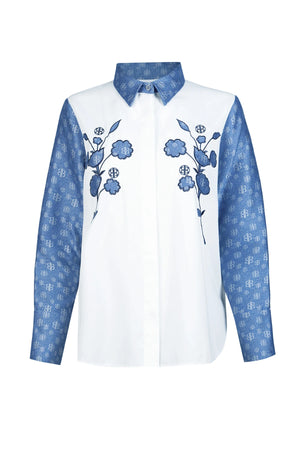 Nada Embroidery Shirt - Denim