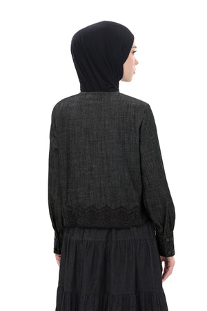Nala Crop Shirt - Black