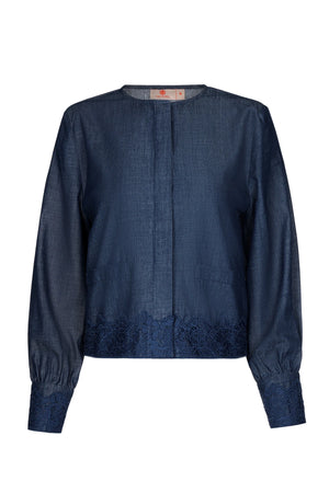 Nala Crop Shirt - Classic Blue