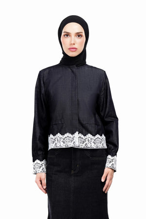 Nala Crop Shirt - Dark Blue