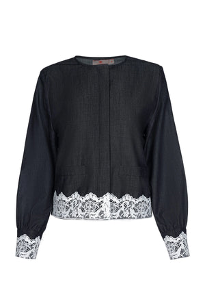 Nala Crop Shirt - Dark Blue