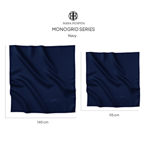 Monogrid Scarf - Navy