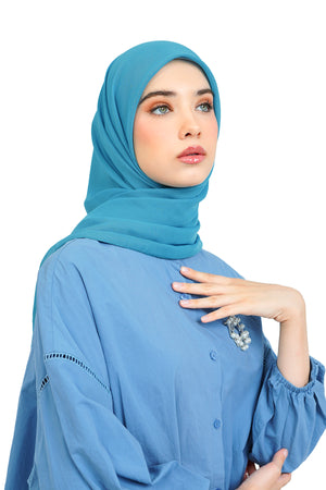 Nada Daily Scarf - Cyan Blue