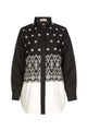 Natalia Monogram Basic Shirt - Black