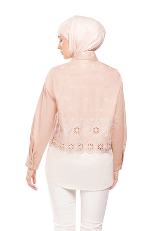 Natalia Monogram Basic Shirt - Seashell Pink